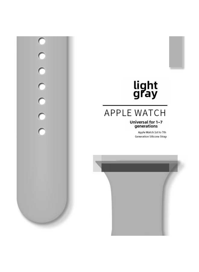 For Applewatch8 Apple S9 Silicone Strap Monochrome Iwatch Same Single Stud Snap Sport Wristband - Image 1