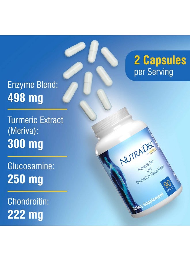 Nutra Disc Joint Support Supplement - 180 Capsules - Glucosamine Chondroitin for Joint Pain, Disc and Connective Tissue Health - with Meriva Curcumin Extract and Z-Pro Enzyme Blend