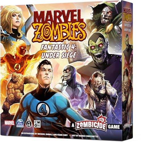CMON Marvel Zombies A Zombicide Game Fantastic 4 Under Siege Defend or Corrupt Marvels First Family in the Apocalypse Cooperative Strategy Game Ages 14 16 Players 90 Min Playtime Made by CMON - Image 1