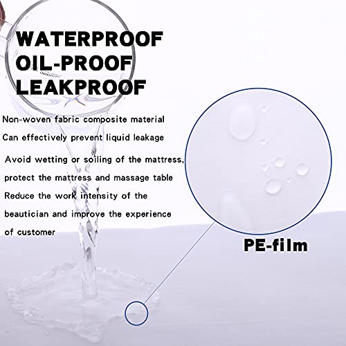 Uralili 20 Pcs Massage Solid Table Sheets Waterproof And Oil Proof Disposable Massage Table Cover Non Woven Fabric&Polypropylene Fabric 31" X 70", 180 Tc, White - Image 2