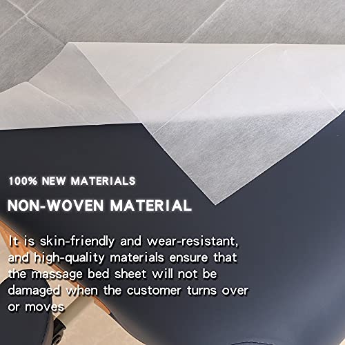 Uralili 20 Pcs Massage Solid Table Sheets Waterproof And Oil Proof Disposable Massage Table Cover Non Woven Fabric&Polypropylene Fabric 31" X 70", 180 Tc, White - Image 3