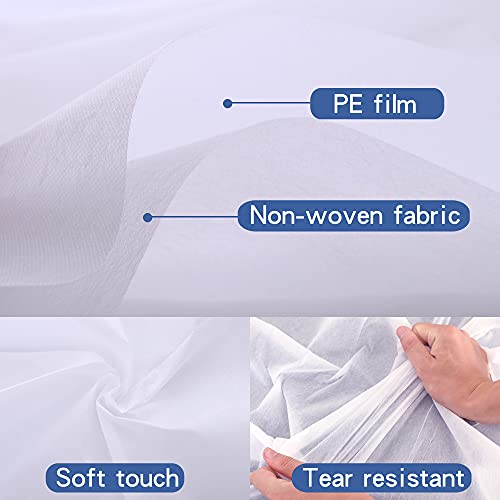 Uralili 20 Pcs Massage Solid Table Sheets Waterproof And Oil Proof Disposable Massage Table Cover Non Woven Fabric&Polypropylene Fabric 31" X 70", 180 Tc, White - Image 5