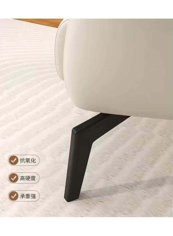 Modern Wingback Faux Leather Armchair with Ottoman - Image 4