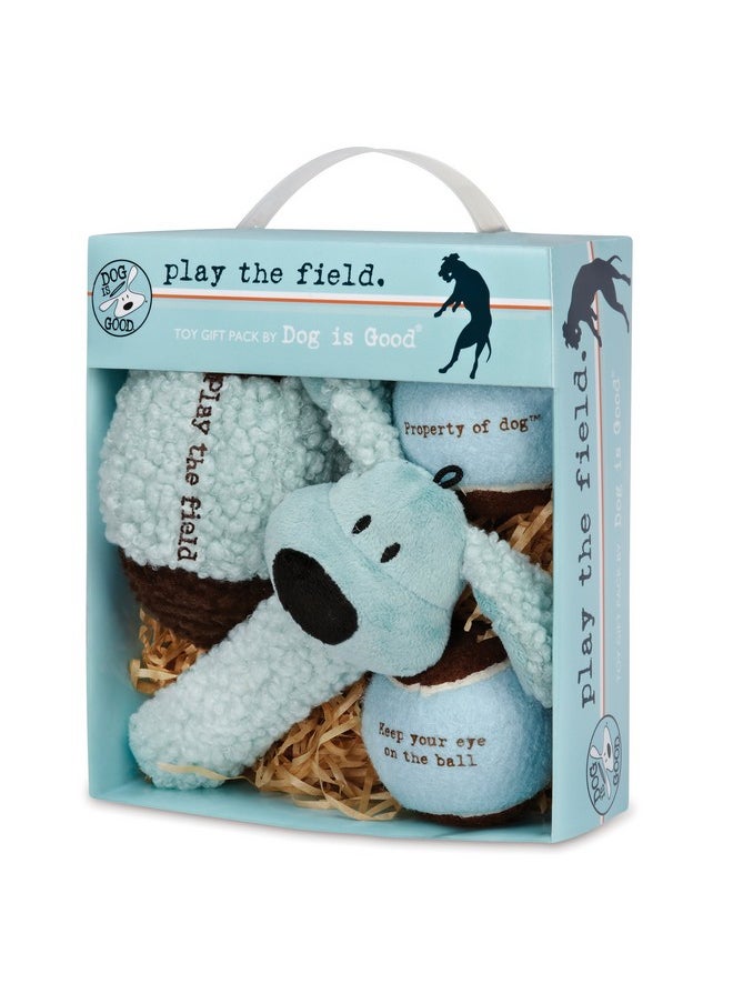 دوغ إز جود صندوق هدايا ألعاب الكلاب Dog Is Good المكون من 4 قطع - ألعاب Play The Field المحشوة رائعة لألعاب الإحضار لتدريب كلبك  - Image 3
