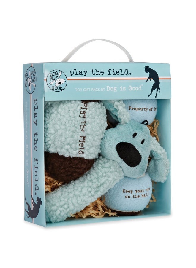 دوغ إز جود صندوق هدايا ألعاب الكلاب Dog Is Good المكون من 4 قطع - ألعاب Play The Field المحشوة رائعة لألعاب الإحضار لتدريب كلبك  - Image 2