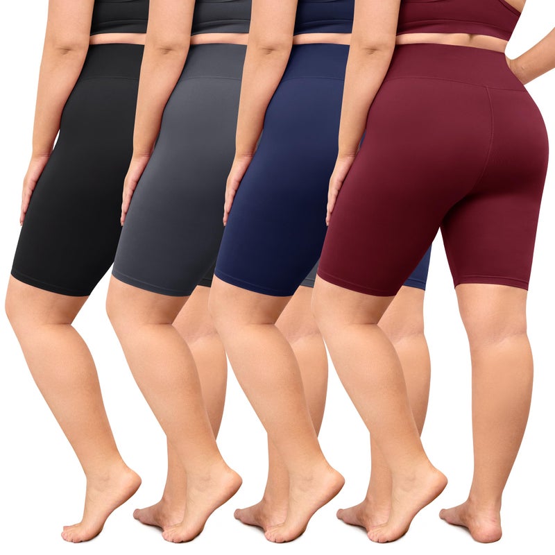 VALANDY Creamlush Plus Size Biker Shorts for Women - 8" High Waisted Ultra Soft Yoga Shorts(L-5XL) - Image 1
