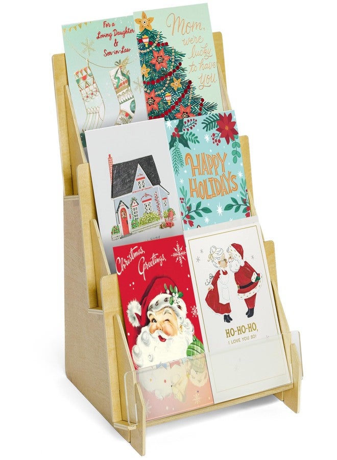 OLDECORY Greeting Card Display Stand for Vendors, Postcard Rack, Post, Sticker Wooden Greeting Card Holder Display Stand Shelf, Ideal for Bookmark, Art Booth, Art Print, Craft Market, Tiered for Vendors - Image 1