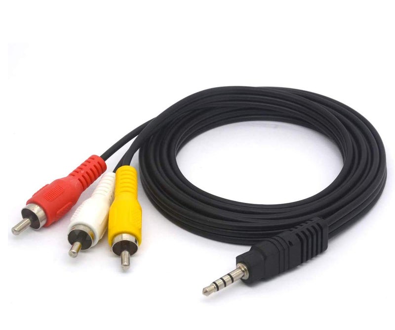 AILTECK 3.5mm to RCA Camcorder AV Audio Video Output Cable, 3 RCA to 3.5mm AV Input Cord Replacement for Sony TV 5FT - Image 2