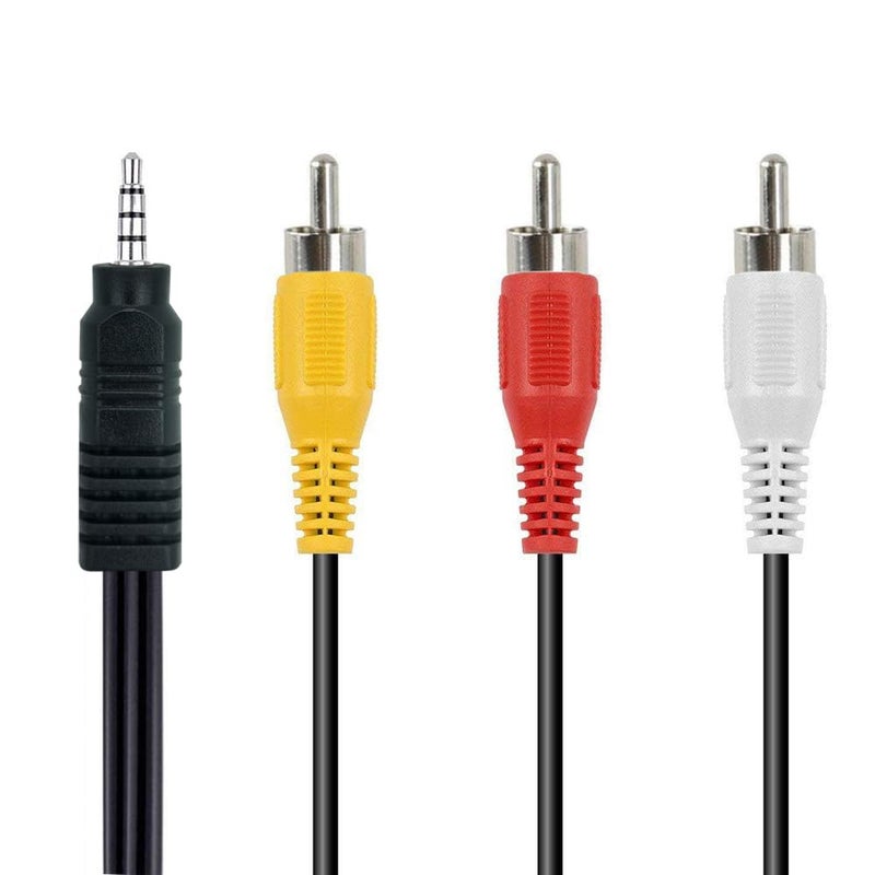 AILTECK 3.5mm to RCA Camcorder AV Audio Video Output Cable, 3 RCA to 3.5mm AV Input Cord Replacement for Sony TV 5FT - Image 1