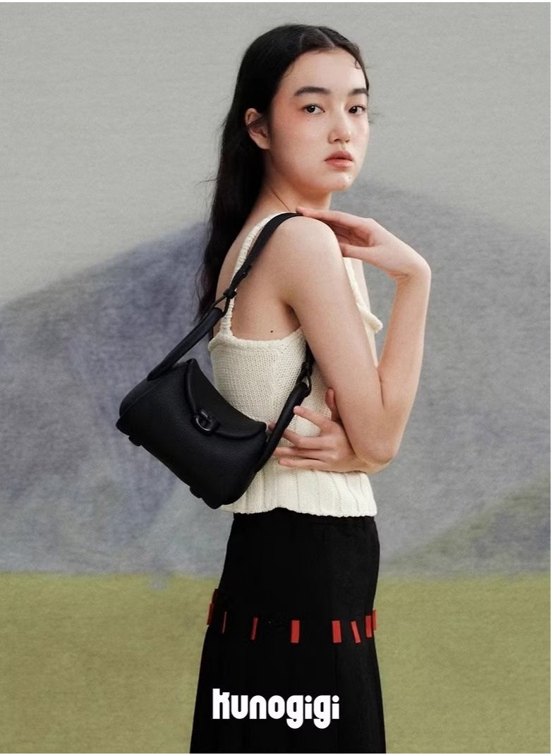 Kuno - KUNOGIGI Pillow Bag First Layer Cowhide Genuine Shoulder Crossbody Bag - Image 1