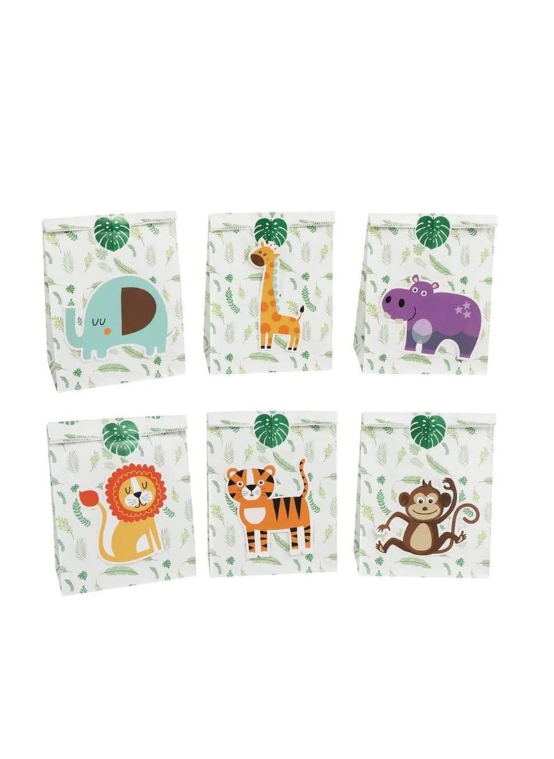 E COMMERCE  BAG 12 Pieces Gitf Bags For Kids Birthday Animal Party Zoo theme Woodland Gift Wrap  - Image 2