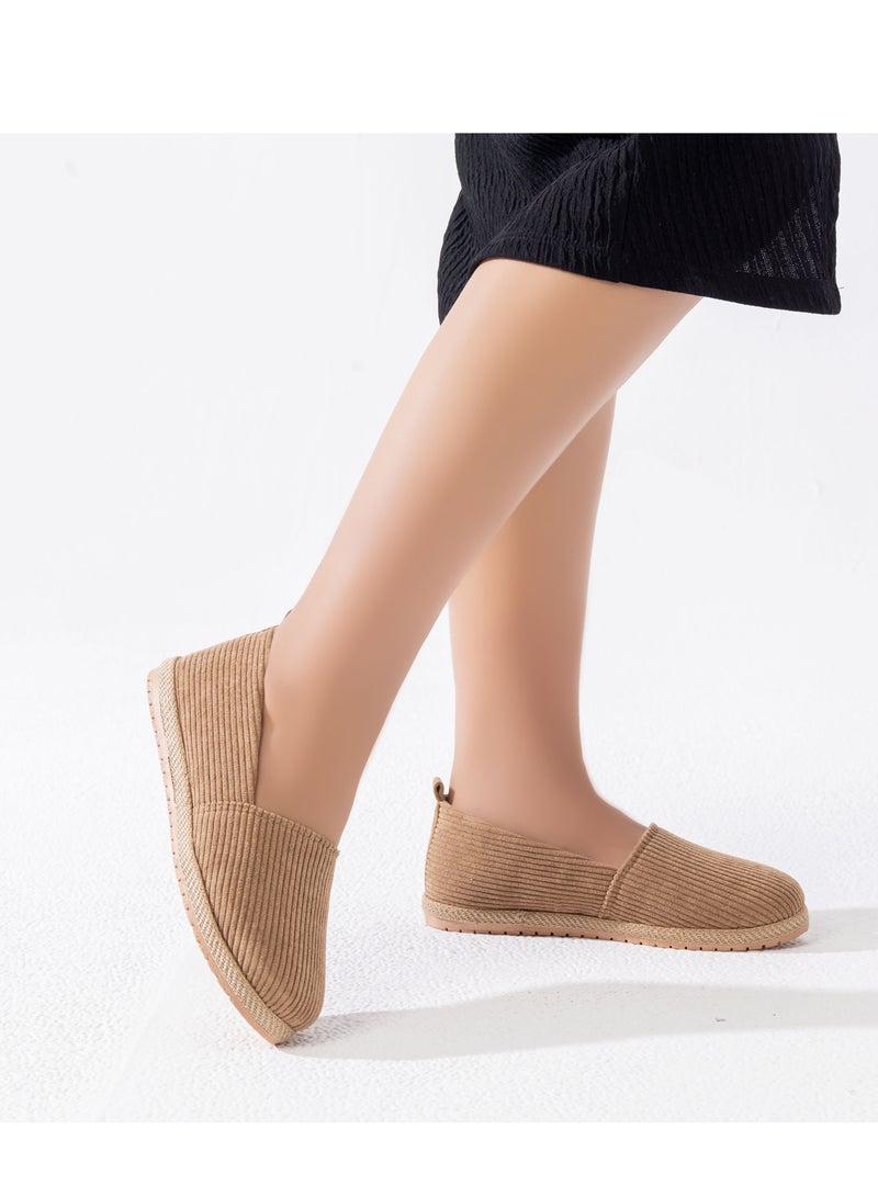 LIFESTYLISH Ballerina Flat Plush Cloth BN-1 - Coffee