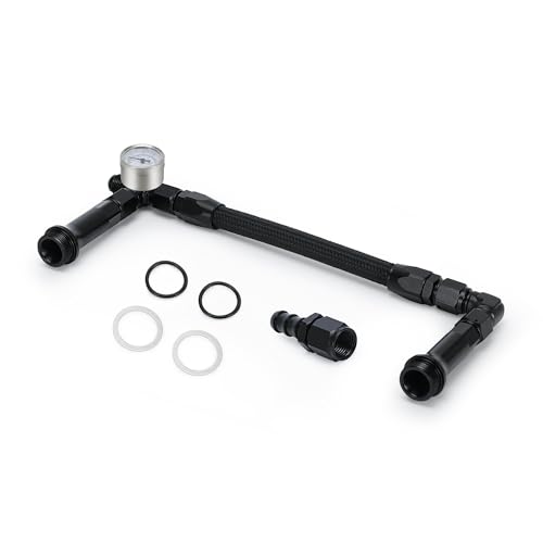 PQY 4150 Dual Feed Fuel Line Rebuid Kit AN6 Double Pumper Carb Fuel Line With Pressure Gauge for Holley 4150 Based Carburetor - Image 1