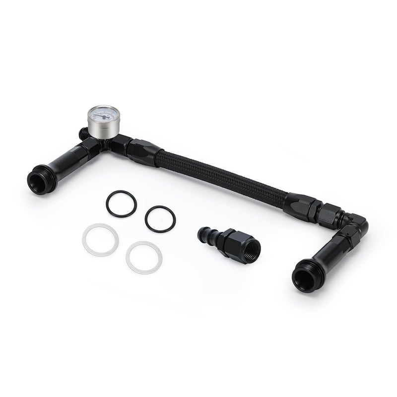 PQY 4150 Dual Feed Fuel Line Rebuid Kit AN6 Double Pumper Carb Fuel Line With Pressure Gauge for Holley 4150 Based Carburetor - Image 2
