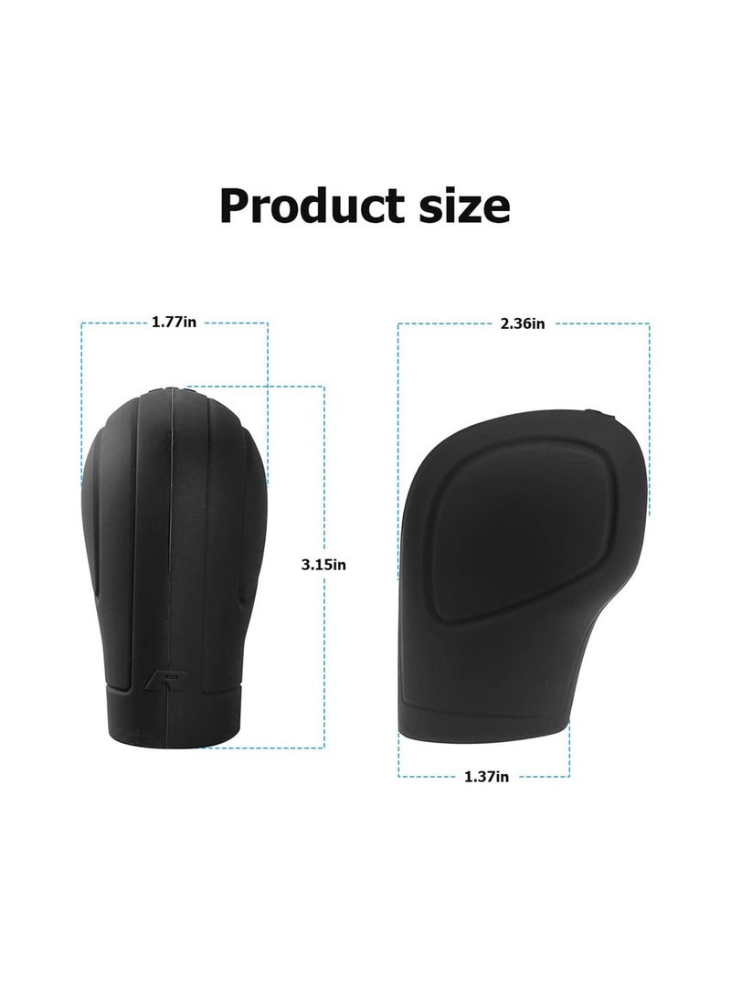 SYOSI Car Gear Shift Knob Cover, 4 Pack Anti-Slip Auto Knob Gear Stick Protector, Comfortable Silicone Handbrake Shifter Cover for Men Women, Universal Vehicle Interior Accessories, Black - Image 2