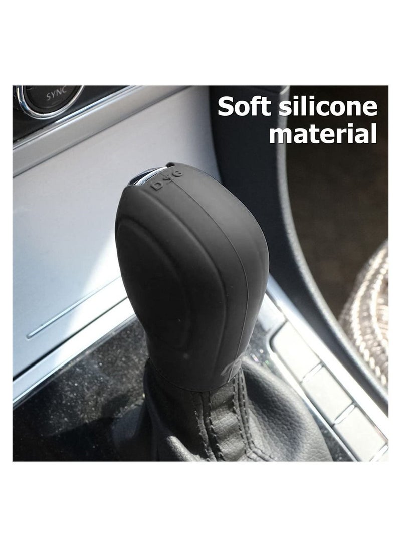 SYOSI Car Gear Shift Knob Cover, 4 Pack Anti-Slip Auto Knob Gear Stick Protector, Comfortable Silicone Handbrake Shifter Cover for Men Women, Universal Vehicle Interior Accessories, Black - Image 3
