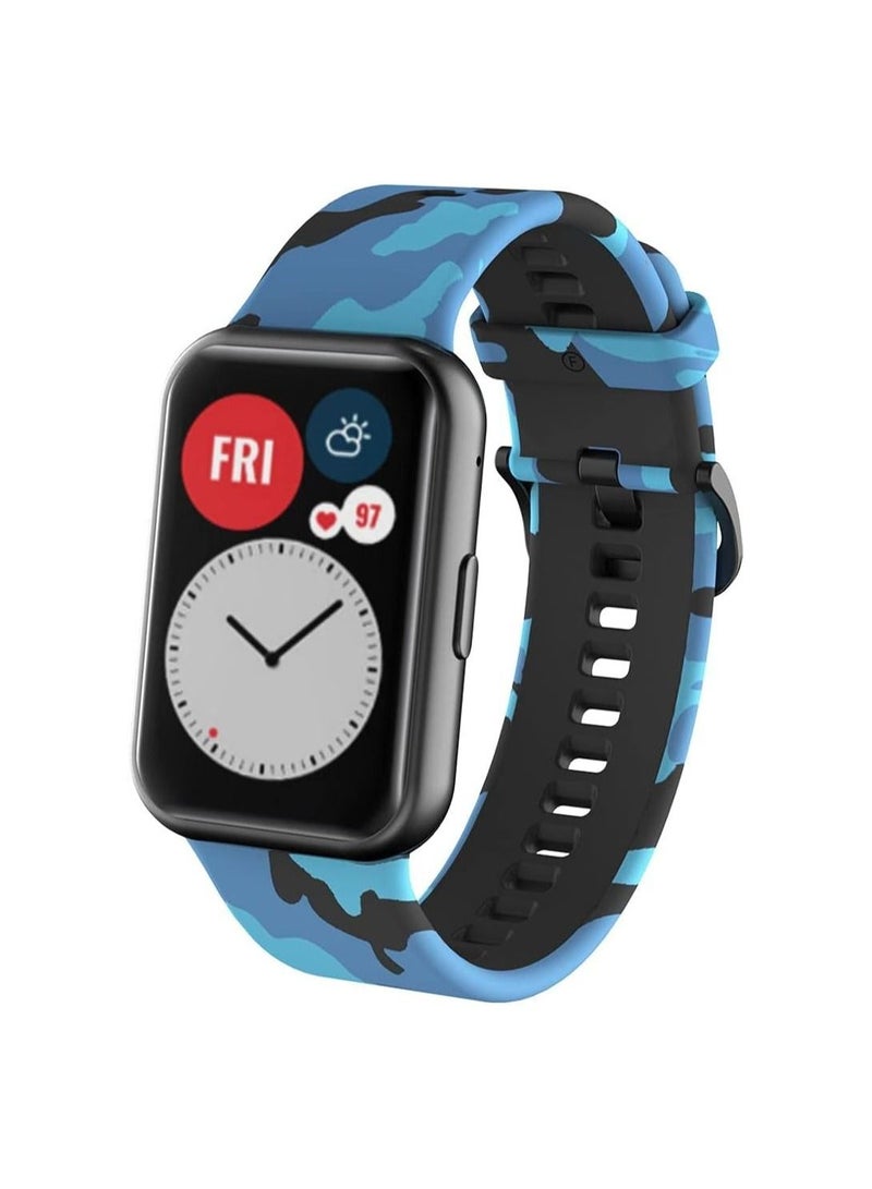 Silicone Strap Replacement Wristband for Huawei Fit Band Sport (Army blue) - Image 1