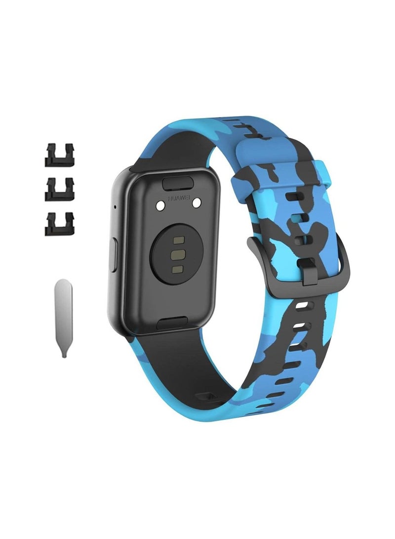 Silicone Strap Replacement Wristband for Huawei Fit Band Sport (Army blue) - Image 3
