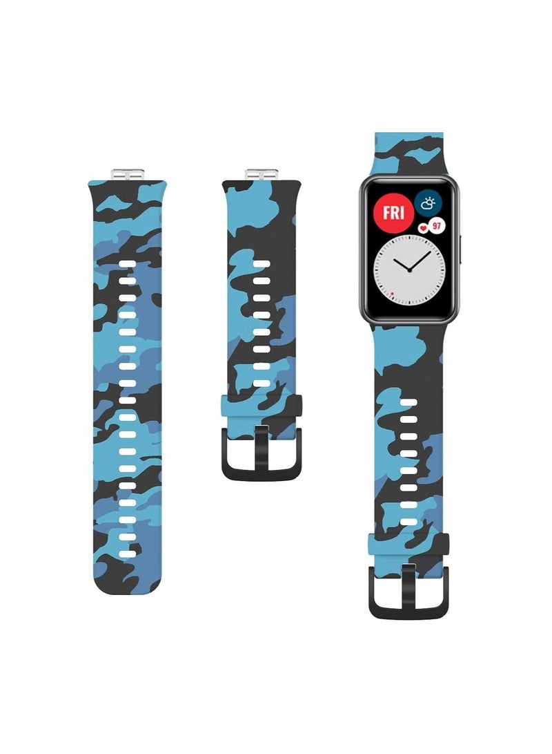 Silicone Strap Replacement Wristband for Huawei Fit Band Sport (Army blue) - Image 2