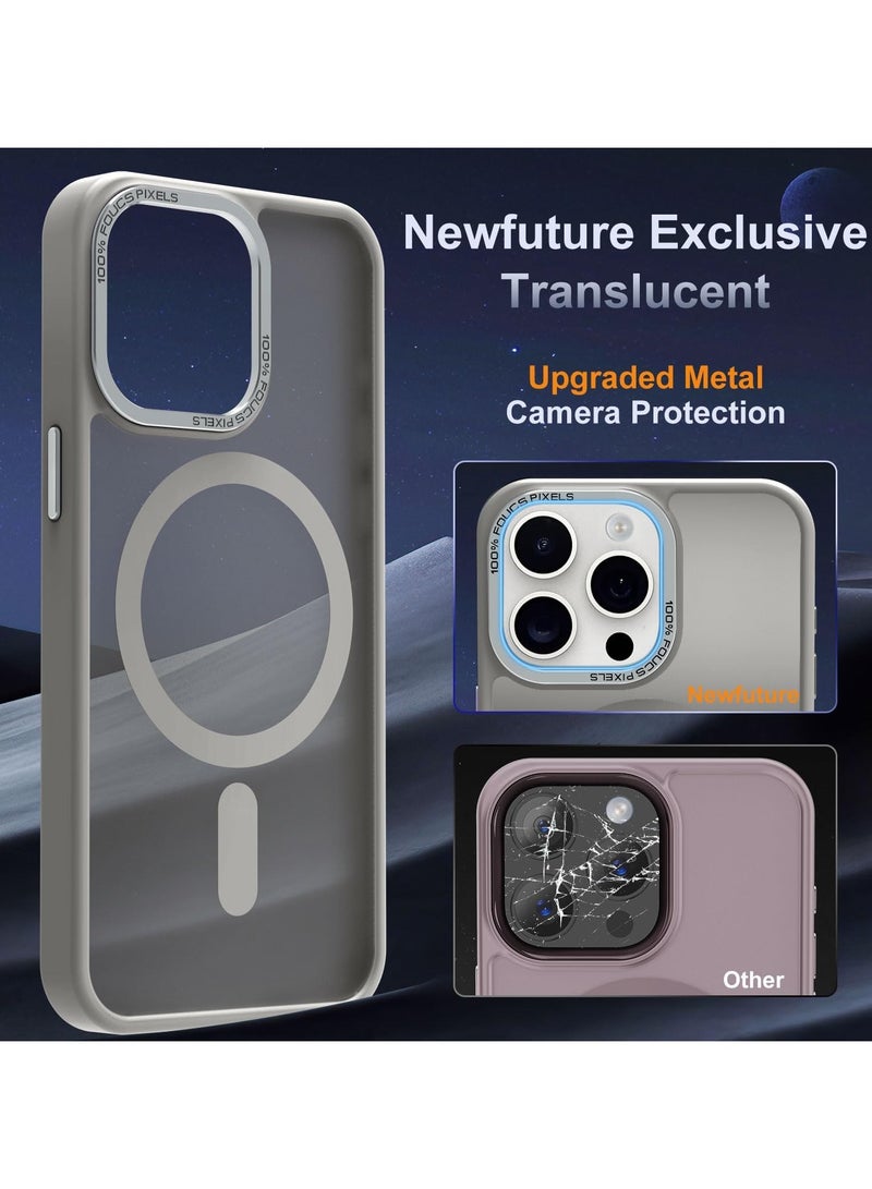 حافظة مغناطيسية لهاتف آيفون 14 برو 6.1 بوصة حافظة هاتف شفافة غير لامعة رفيعة مقاومة للصدمات ومضادة للأصفر للنساء والرجال والفتيات والأولاد غطاء واقٍ (تيتانيوم) - Image 5