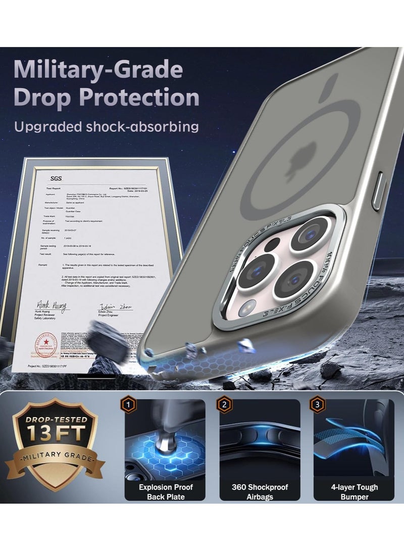 حافظة مغناطيسية لهاتف آيفون 14 برو 6.1 بوصة حافظة هاتف شفافة غير لامعة رفيعة مقاومة للصدمات ومضادة للأصفر للنساء والرجال والفتيات والأولاد غطاء واقٍ (تيتانيوم) - Image 4