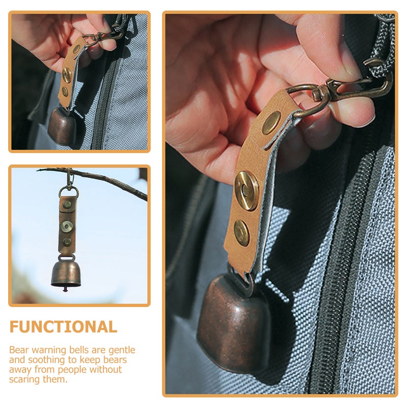 2pcs Outdoor Use Bell Pendant Camping Accessory Anti-lost Iron Bell Vintage Style Hanging Bell - Image 2