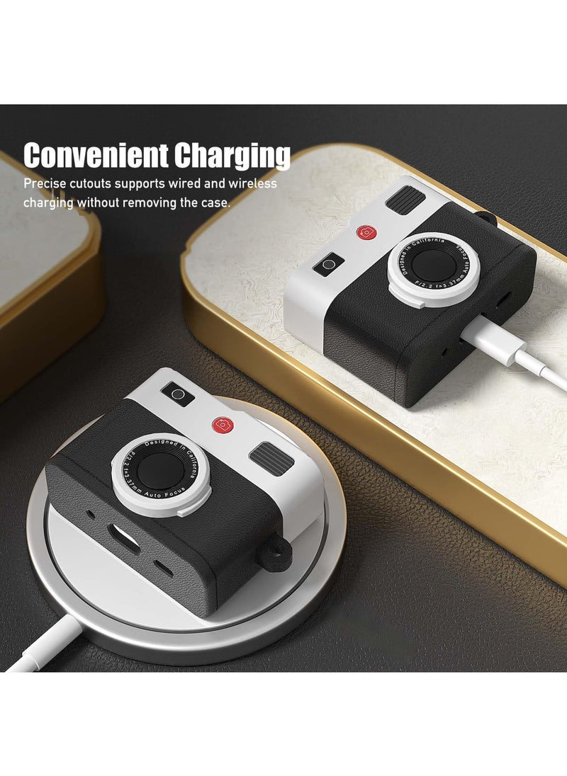 Rock Pow - for AirPods 4 (4th Generation) Case Cover,with Keychain and Cleaner Kit,Cute Cartoon Cool AirPods 4 Case,Retro 3D Camera Protective Silicone Skin Cover for Airpods 4 Case - Image 1