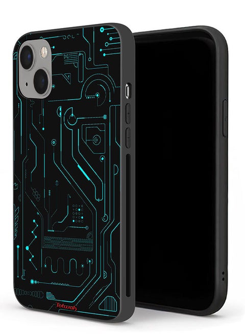 Apple iPhone 13 Protective Case Digital Art Circuits Minimalism Multiple Display