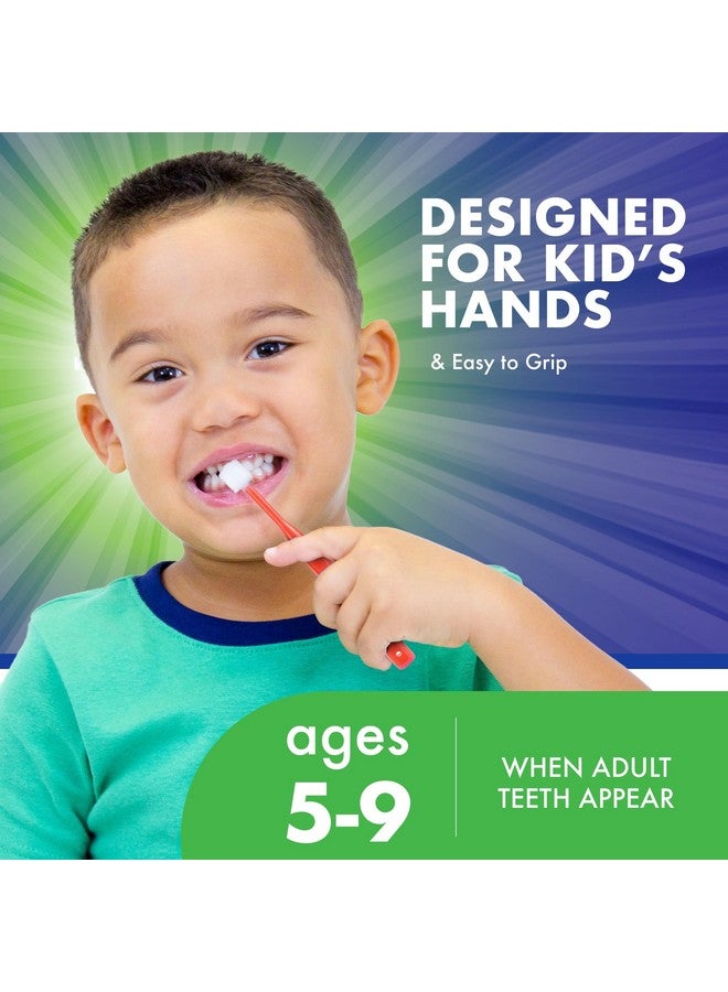 Brilliant Oral Care Kids Toothbrush with Soft Bristles and Round Head, for a Child Approved, Easy to Use All-Around Clean Mouth, Ages 5-9 Years, Red Purple Royal, 3 Pack - Image 3