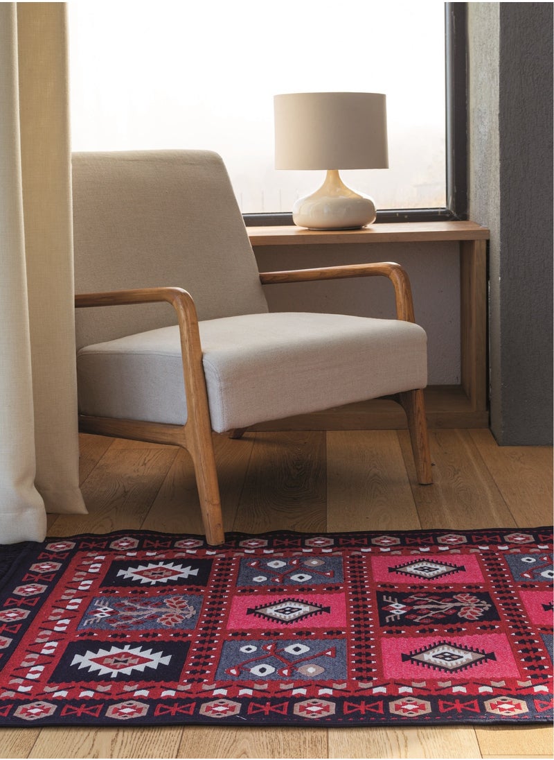 BiggHome Reversible Double-Sided Area Rug 80x150cm, Made in Turkey, Dual Sided Design Area Rug Carpet, Washable Area Rug for Entryway, Patio, Kitchen Runner, Vintage-Inspired Design for Indoor and Outdoor Use, Vintage Rug for home - SA1619B  - Image 4