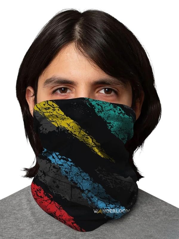 WANDERLOOMS Himalayan Dawn Unisex Bandana Mask for Men to Cover Face & Head | Printed Bandana for Hair - Image 1