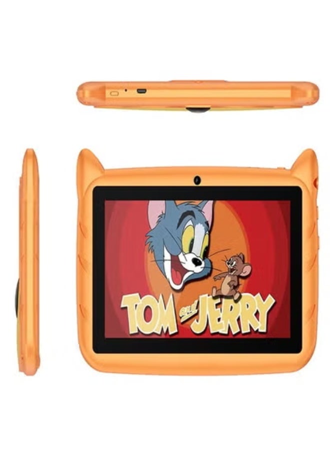 Smartbarry B86 Plus 7-Inch Kids Tablet with WiFi, HD Display, Parental Controls, 1GB RAM 32GB Storage, Dual Camera, Educational Games, YouTube Kids, Free Stylus & Protective Case – Orange Android Learning Tablet - Image 1