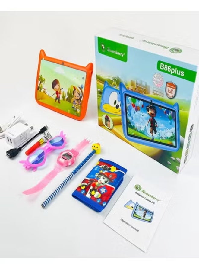 Smartbarry B86 Plus 7-Inch Kids Tablet with WiFi, HD Display, Parental Controls, 1GB RAM 32GB Storage, Dual Camera, Educational Games, YouTube Kids, Free Stylus & Protective Case – Orange Android Learning Tablet - Image 2