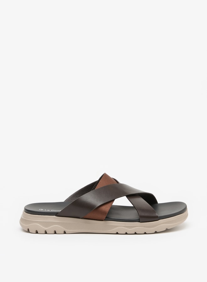 Le Confort Men Solid Criss Cross Strap Sandals  - Image 3