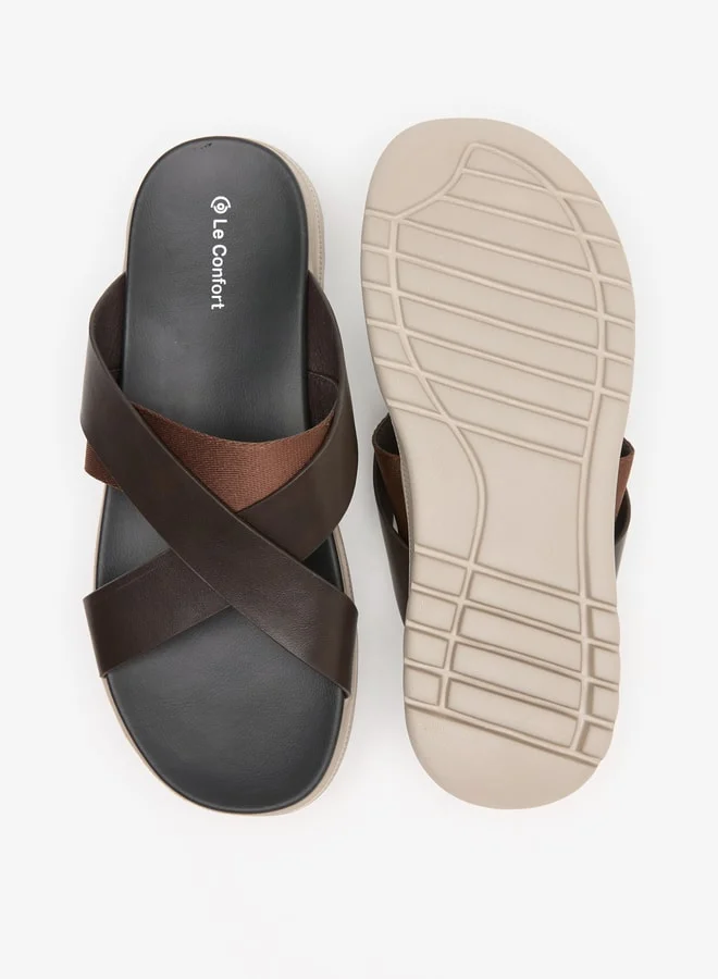 Le Confort Men Solid Criss Cross Strap Sandals