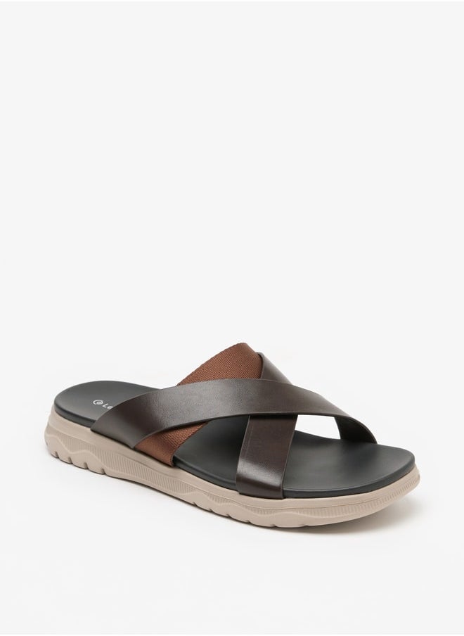 Le Confort Men Solid Criss Cross Strap Sandals  - Image 1