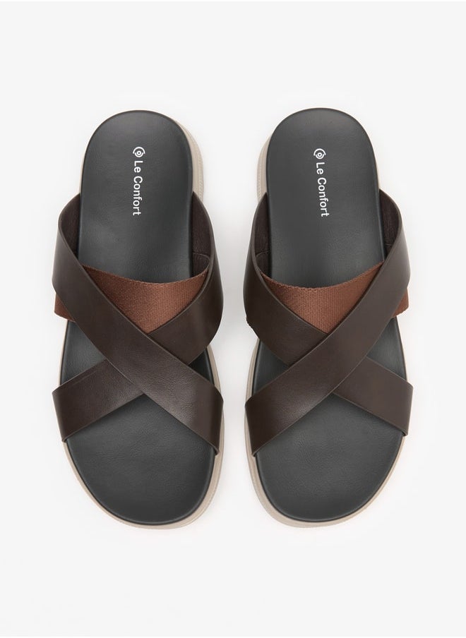 Le Confort Men Solid Criss Cross Strap Sandals  - Image 2
