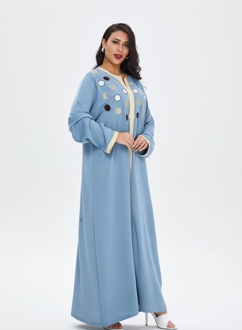Loquat Spring and autumn leisure long skirt long loose waist cardigan rayon solid color  - Image 2