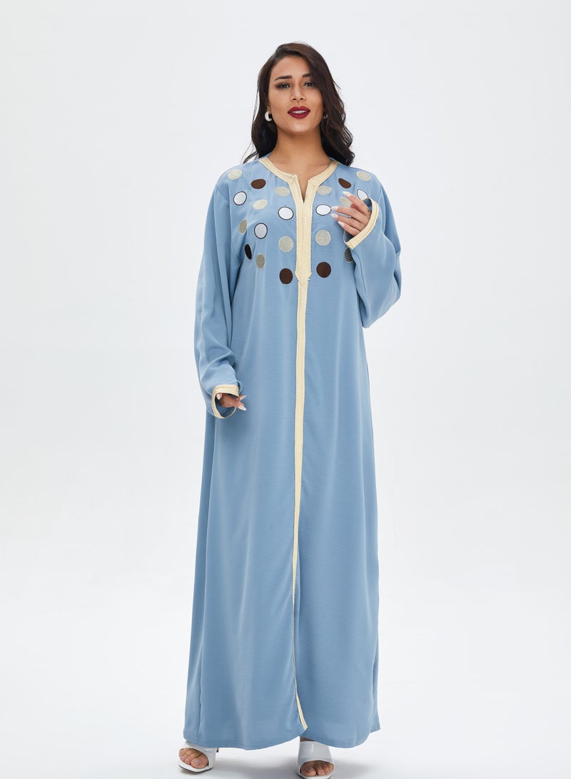 Loquat Spring and autumn leisure long skirt long loose waist cardigan rayon solid color  - Image 3
