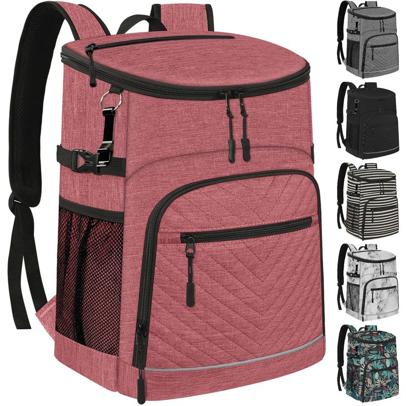 Capolo Cooler Backpack Insulated Leakproof Waterproof Backpack Cooler Bag 30 Cans, Large Capacity Lightweight Travel Camping Beach Backpack Cooler Ice Chest for Men and Women, Pink - Image 1