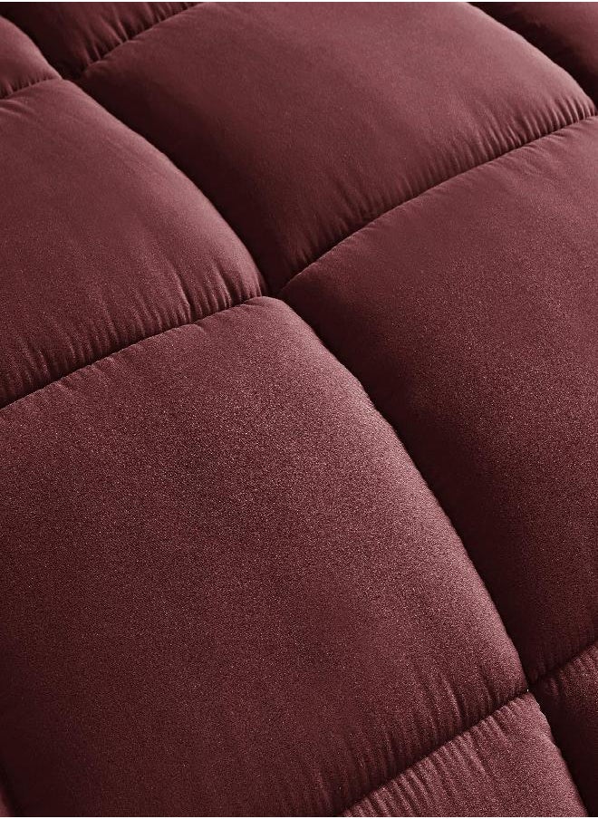 Chezmoi Collection Chezmoi Collection 3-Piece Down Alternative Comforter Set - Lightweight All Seasons Luxurious Brushed Microfiber Comforter (Queen, Burgundy)  - Image 2