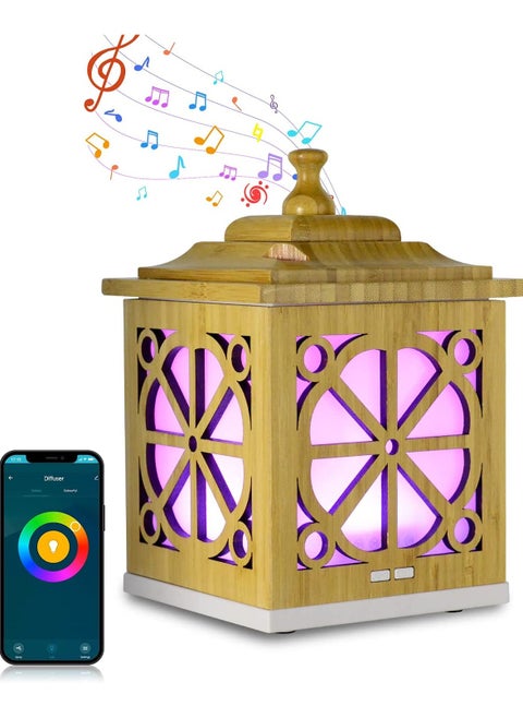 Smart Essential Oil Diffuser,Bluetooth Speaker Air Humidifier With LED Night Light 400ML Aroma Diffuser Wifi Control  Google Home Devices.