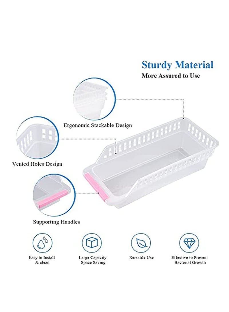 سكاي تاتش 4 قطع صناديق منظم الثلاجة سلال مثالية لتنظيم الثلاجة والفريزر وحاوية الطعام المضادة متعددة الألوان - Image 2
