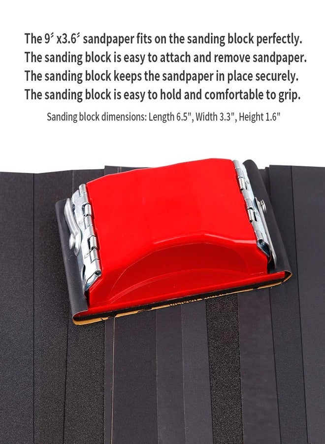 LANNEY Sand Paper, 120 to 2500 Fine Grit Sandpaper Assortment Pack with Sanding Block Sander, Wet Dry Waterproof Abrasive Sandpaper Sheets for Automotive Wood Metal Polishing Finishing, 9х3.6 Inch - Image 5