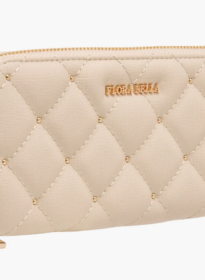 Flora Bella By Shoexpress  Quilted Zip Around Wallet  | Best Price UAE