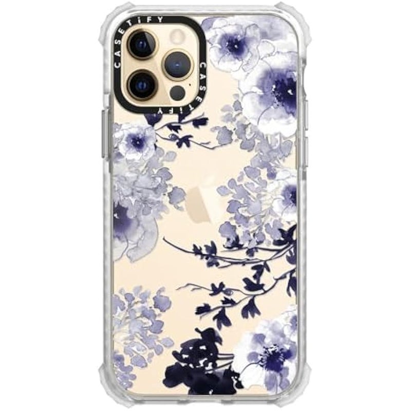 Casetify Ultra Impact Case for iPhone 12 / iPhone 12 Pro - Blue Spring - Clear Frost - Image 3