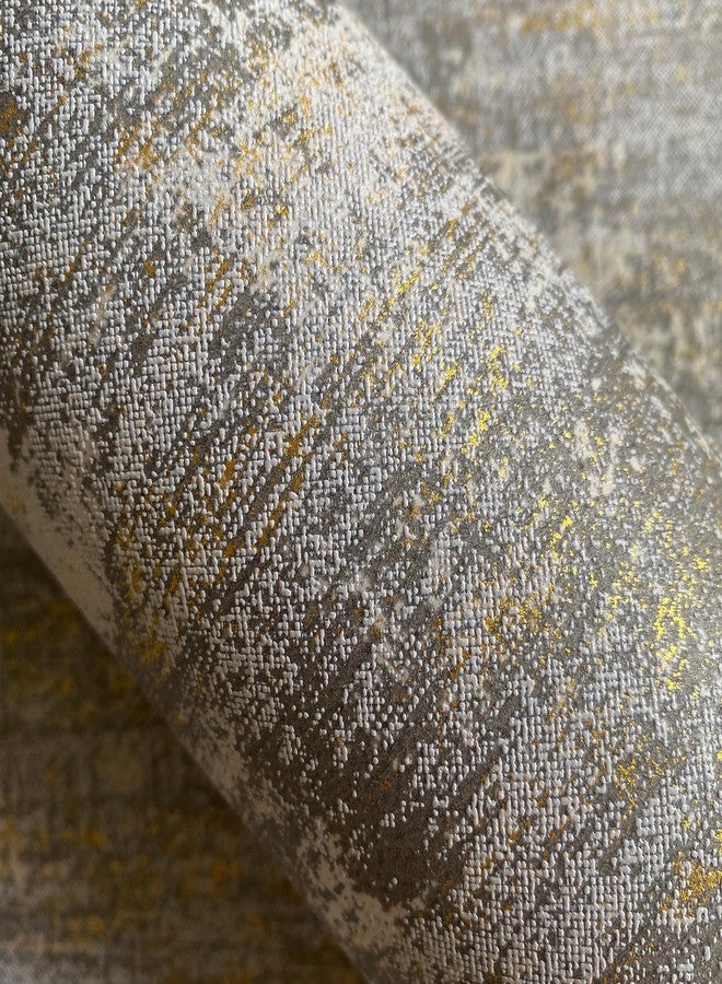 زيكو ورق حائط Zeeko Vintage Textured مقاس 17.3 بوصة × 472 بوصة، رمادي/أبيض/ذهبي معدني عتيق، ورق حائط خرساني معدني عتيق، حديث غير منسوج (غير مُلصق)، طراز صناعي، يحتاج إلى لاصق - Image 3