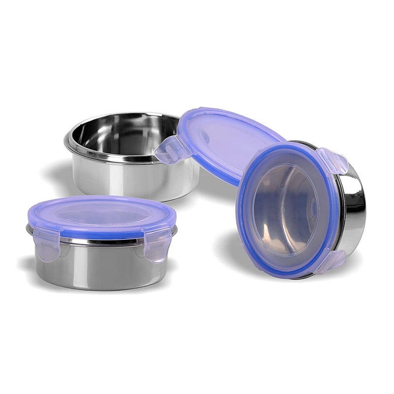 Sensimon Fullmeal Tiffin Box 3 Stainless Steel Lunch Container Leakproof Microwave Airtight Leakproof lid Containers for Kids and Adult Assorted Color 3 Container - Image 5