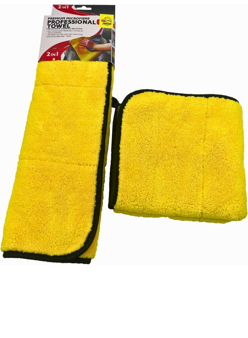 HERIOS Premium Microfiber large & Thick Luxury Towel 40 * 40cm for Car, Home, Kitchen, office & Home  - Image 3