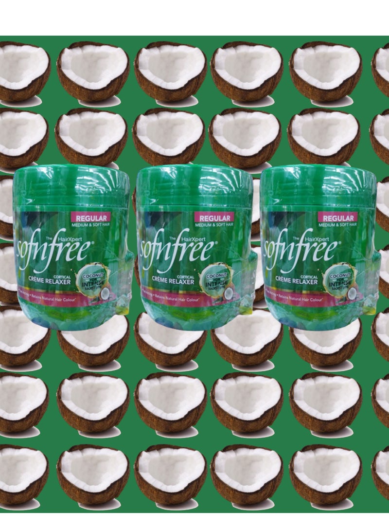 سوفن فري 3 قطع كريم فرد الشعر سوفن فري كورتيكال الجديد بجوز الهند اكثر تنعيم  450 مل - Image 1